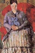 Paul Cezanne madame cezanne in a red armcbair Spain oil painting artist
